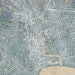 Santa Cruz California Map Print in Afternoon Style Zoomed In Close Up Showing Details