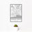 12x18 Santa Cruz California Map Print Portrait Orientation in Classic Style With Small Cactus Plant in White Planter