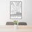 24x36 Santa Cruz California Map Print Portrait Orientation in Classic Style Behind 2 Chairs Table and Potted Plant