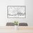 24x36 Santa Cruz California Map Print Landscape Orientation in Classic Style Behind 2 Chairs Table and Potted Plant