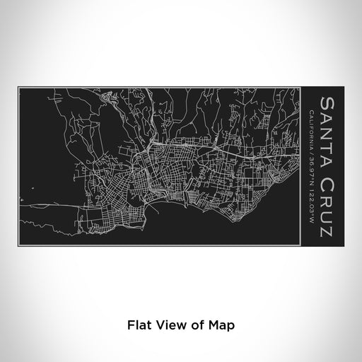 Rendered View of Santa Cruz California Map Engraving on 17oz Stainless Steel Insulated Cola Bottle in Black