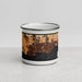 Front View Custom Santa Cruz California Map Enamel Mug in Ember