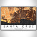 Santa Cruz California Map Print Landscape Orientation in Ember Style With Shaded Background