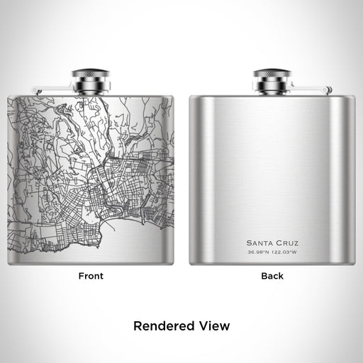 Rendered View of Santa Cruz California Map Engraving on undefined