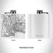 Rendered View of Santa Cruz California Map Engraving on 6oz Stainless Steel Flask in White