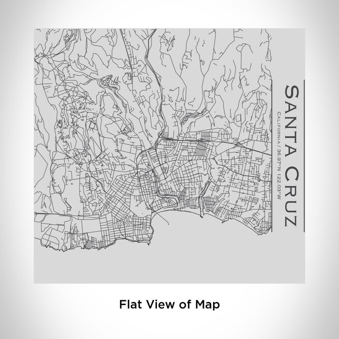 Rendered View of Santa Cruz California Map Engraving on 17oz Stainless Steel Insulated Tumbler