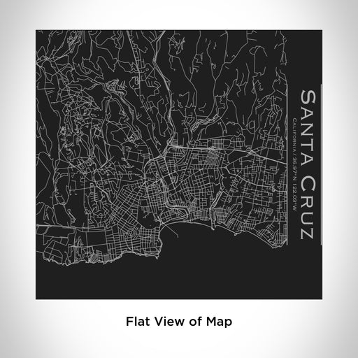 Rendered View of Santa Cruz California Map Engraving on 17oz Stainless Steel Insulated Tumbler in Black