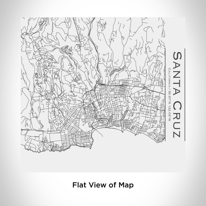 Rendered View of Santa Cruz California Map Engraving on 17oz Stainless Steel Insulated Tumbler in White