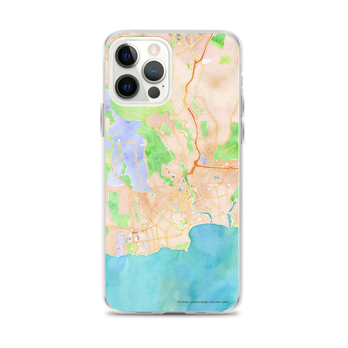 Custom Santa Cruz California Map iPhone 12 Pro Max Phone Case in Watercolor