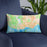 Custom Santa Cruz California Map Throw Pillow in Watercolor on Blue Colored Chair