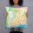 Person holding 18x18 Custom Santa Cruz California Map Throw Pillow in Watercolor