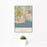 12x18 Santa Cruz California Map Print Portrait Orientation in Woodblock Style With Small Cactus Plant in White Planter