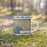 Right View Custom Santa Cruz California Map Enamel Mug in Woodblock on Grass With Trees in Background