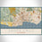Santa Cruz California Map Print Landscape Orientation in Woodblock Style With Shaded Background