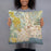 Person holding 18x18 Custom Santa Cruz California Map Throw Pillow in Woodblock