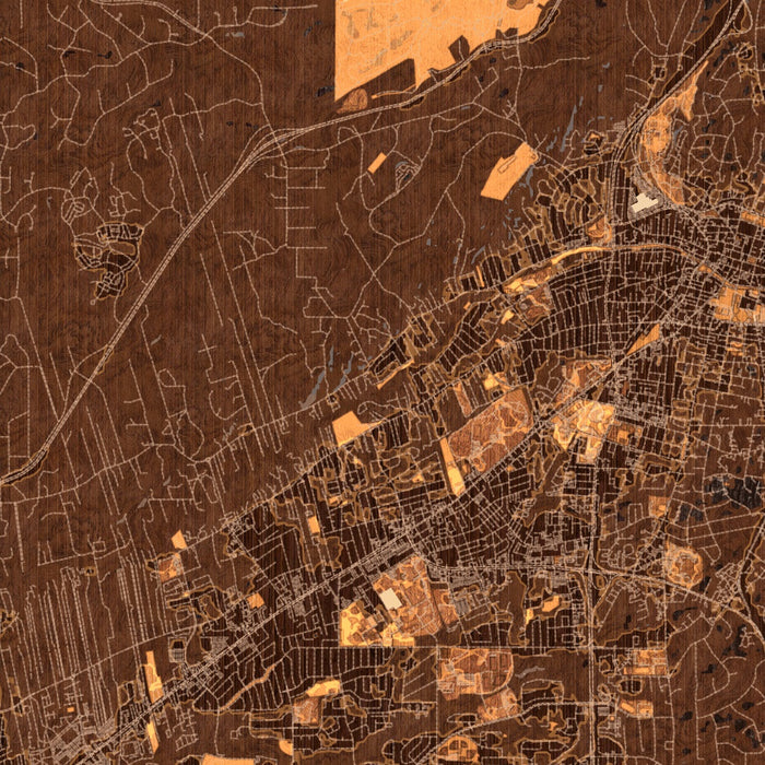 Santa Fe New Mexico Map Print in Ember Style Zoomed In Close Up Showing Details