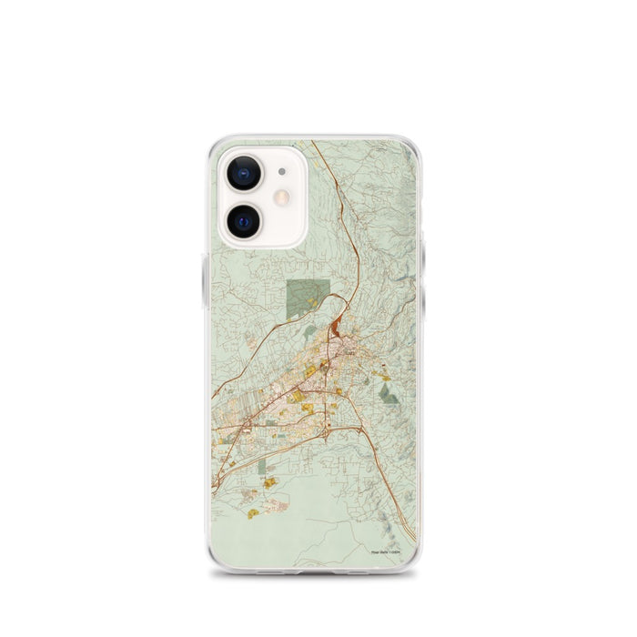 Custom Santa Fe New Mexico Map iPhone 12 mini Phone Case in Woodblock