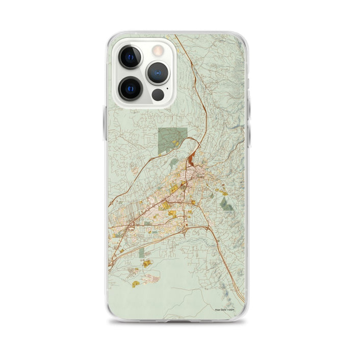 Custom Santa Fe New Mexico Map iPhone 12 Pro Max Phone Case in Woodblock