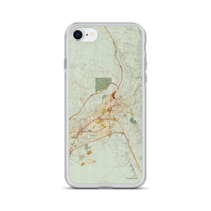 Custom Santa Fe New Mexico Map iPhone SE Phone Case in Woodblock