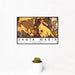 12x18 Santa Maria California Map Print Landscape Orientation in Ember Style With Small Cactus Plant in White Planter