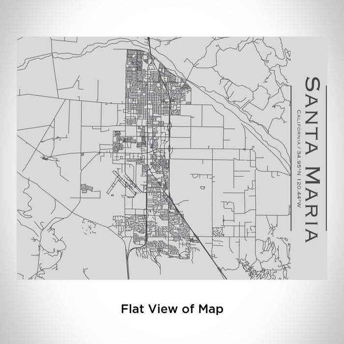 Rendered View of Santa Maria California Map Engraving on 20oz Stainless Steel Insulated Bottle with Bamboo Top