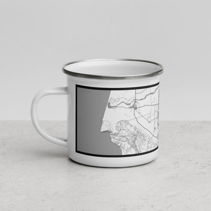 Left View Custom Santa Maria California Map Enamel Mug in Classic