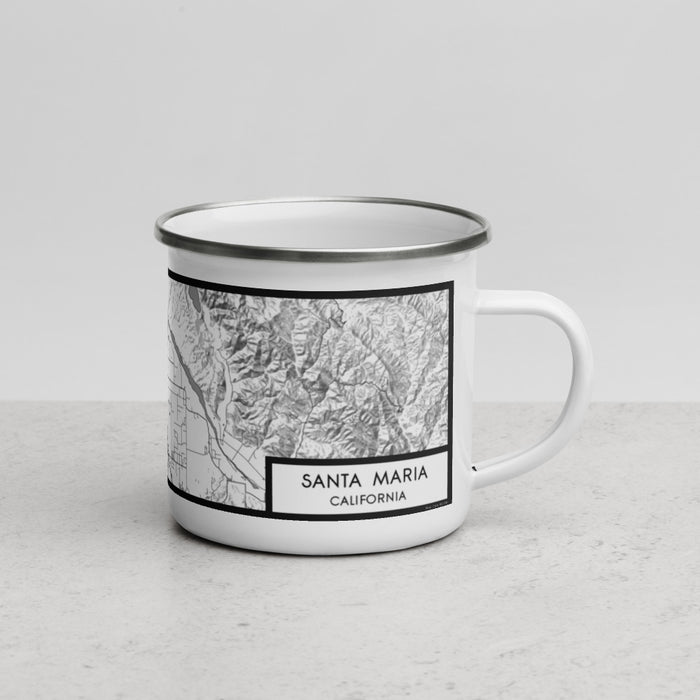 Right View Custom Santa Maria California Map Enamel Mug in Classic