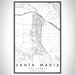 Santa Maria California Map Print Portrait Orientation in Classic Style With Shaded Background