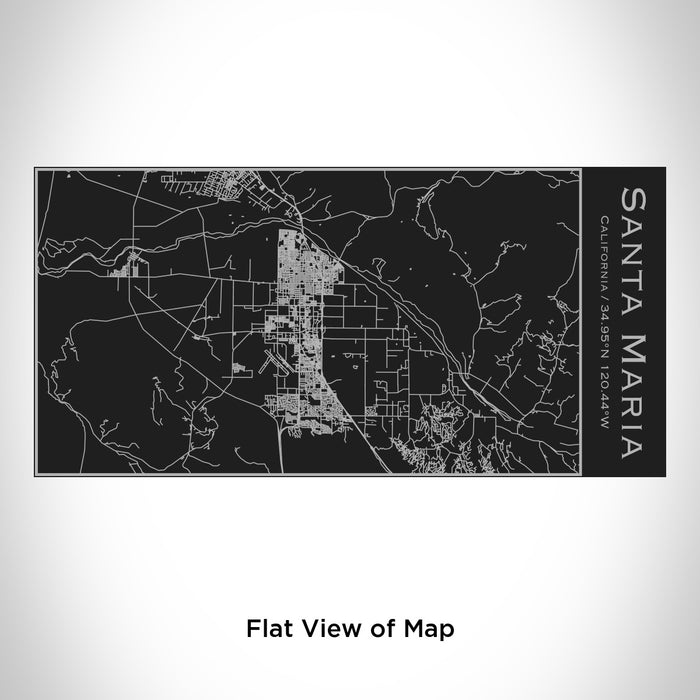 Rendered View of Santa Maria California Map Engraving on 17oz Stainless Steel Insulated Cola Bottle in Black