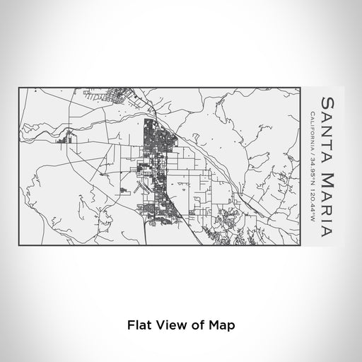 Rendered View of Santa Maria California Map Engraving on 17oz Stainless Steel Insulated Cola Bottle in White
