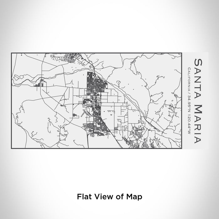 Rendered View of Santa Maria California Map Engraving on 17oz Stainless Steel Insulated Cola Bottle in White