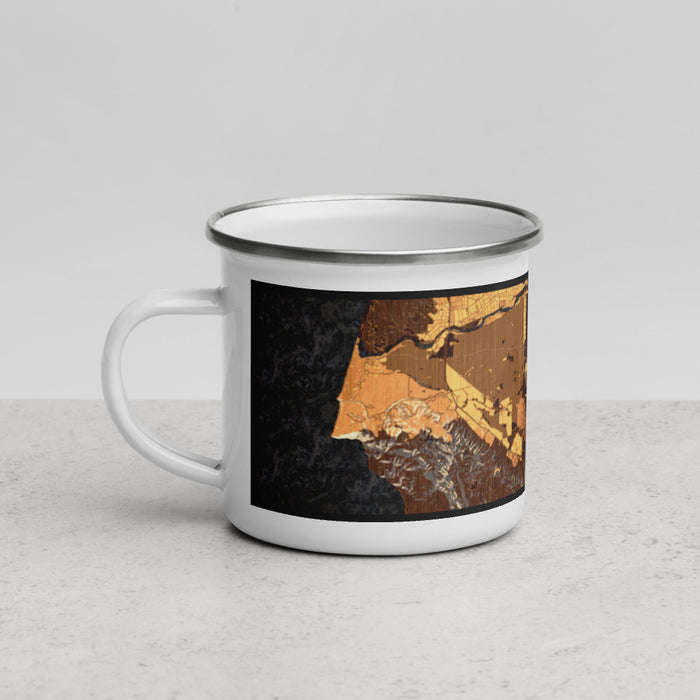 Left View Custom Santa Maria California Map Enamel Mug in Ember