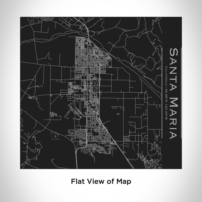 Rendered View of Santa Maria California Map Engraving on 17oz Stainless Steel Insulated Tumbler in Black