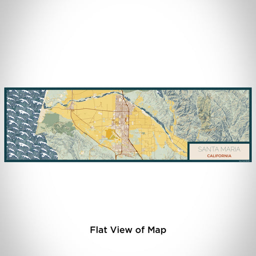 Flat View of Map Custom Santa Maria California Map Enamel Mug in Woodblock