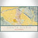 Santa Maria California Map Print Landscape Orientation in Woodblock Style With Shaded Background
