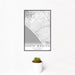 12x18 Santa Monica California Map Print Portrait Orientation in Classic Style With Small Cactus Plant in White Planter