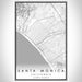 Santa Monica California Map Print Portrait Orientation in Classic Style With Shaded Background