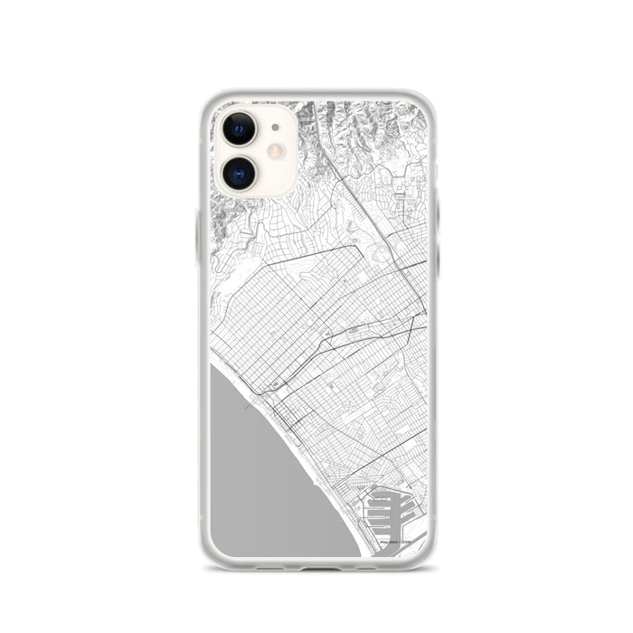 Custom Santa Monica California Map Phone Case in Classic