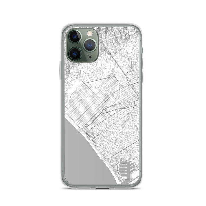 Custom Santa Monica California Map Phone Case in Classic