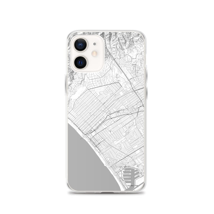 Custom Santa Monica California Map iPhone 12 Phone Case in Classic