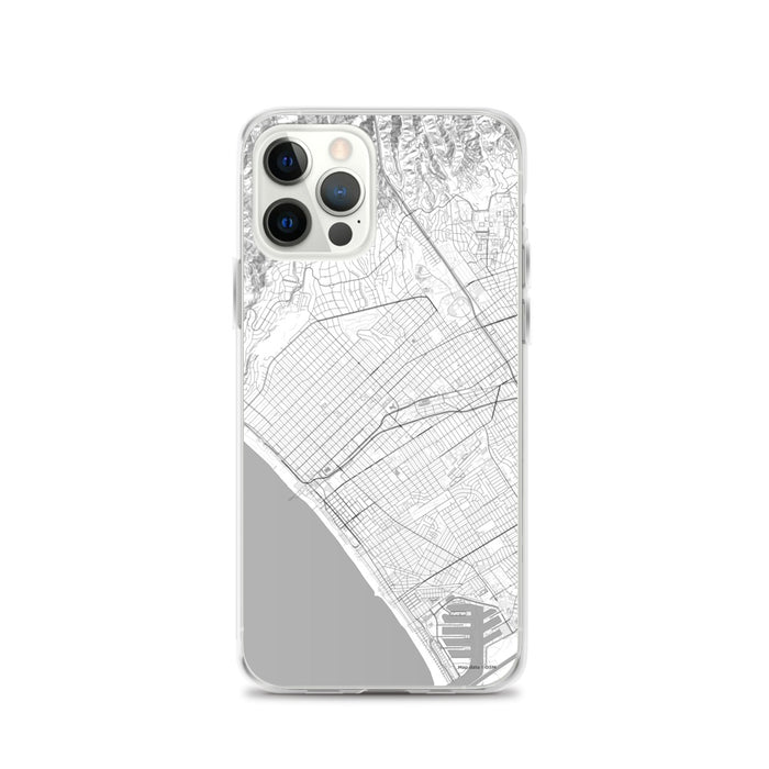 Custom Santa Monica California Map iPhone 12 Pro Phone Case in Classic