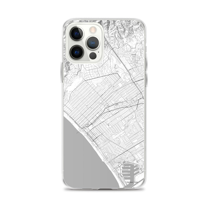 Custom Santa Monica California Map iPhone 12 Pro Max Phone Case in Classic