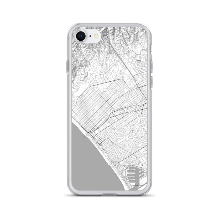 Custom Santa Monica California Map iPhone SE Phone Case in Classic