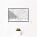 12x18 Santa Monica California Map Print Landscape Orientation in Classic Style With Small Cactus Plant in White Planter
