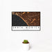 12x18 Santa Monica California Map Print Landscape Orientation in Ember Style With Small Cactus Plant in White Planter