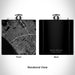 Rendered View of Santa Monica California Map Engraving on 6oz Stainless Steel Flask in Black