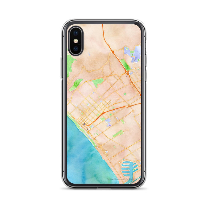 Custom Santa Monica California Map Phone Case in Watercolor