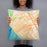 Person holding 18x18 Custom Santa Monica California Map Throw Pillow in Watercolor
