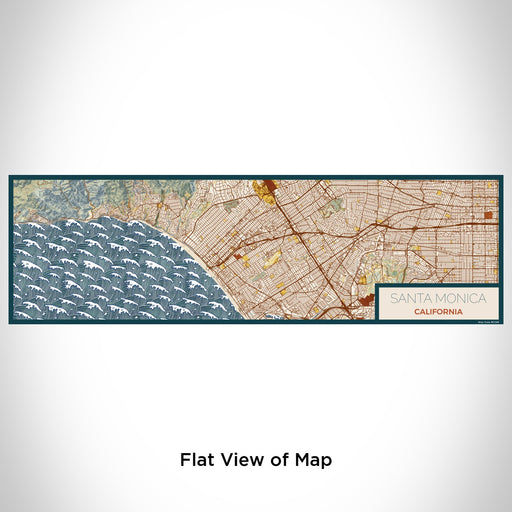 Flat View of Map Custom Santa Monica California Map Enamel Mug in Woodblock