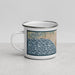 Left View Custom Santa Monica California Map Enamel Mug in Woodblock